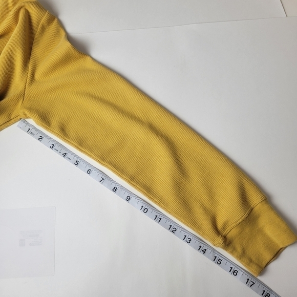 ARITZIA Sunday Best Waffle Knit Cropped Hoodie Mustard Yellow S - Picture 10 of 11